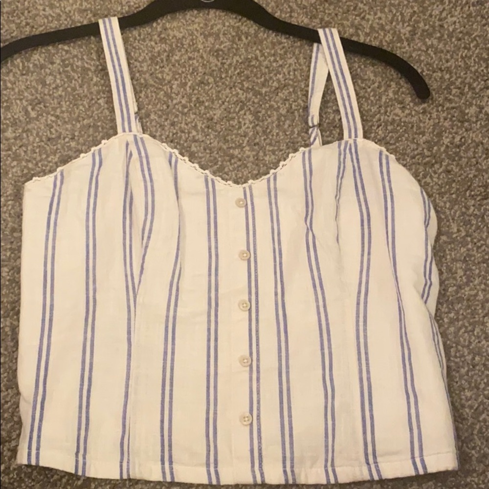 BLUE AND WHITE TOP